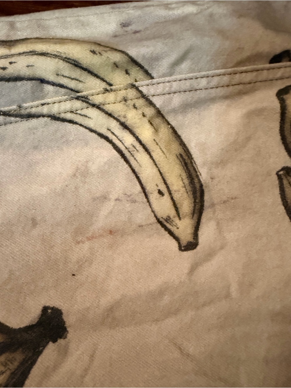 Free People Beige denim banana print flaws - Picture 3 of 13